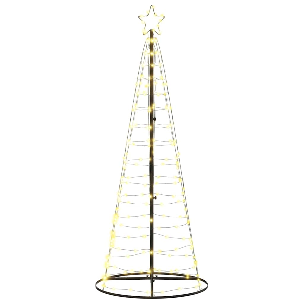 vidaXL Árbol de Navidad cono de luz 200 LEDs blanco cálido 182 cm