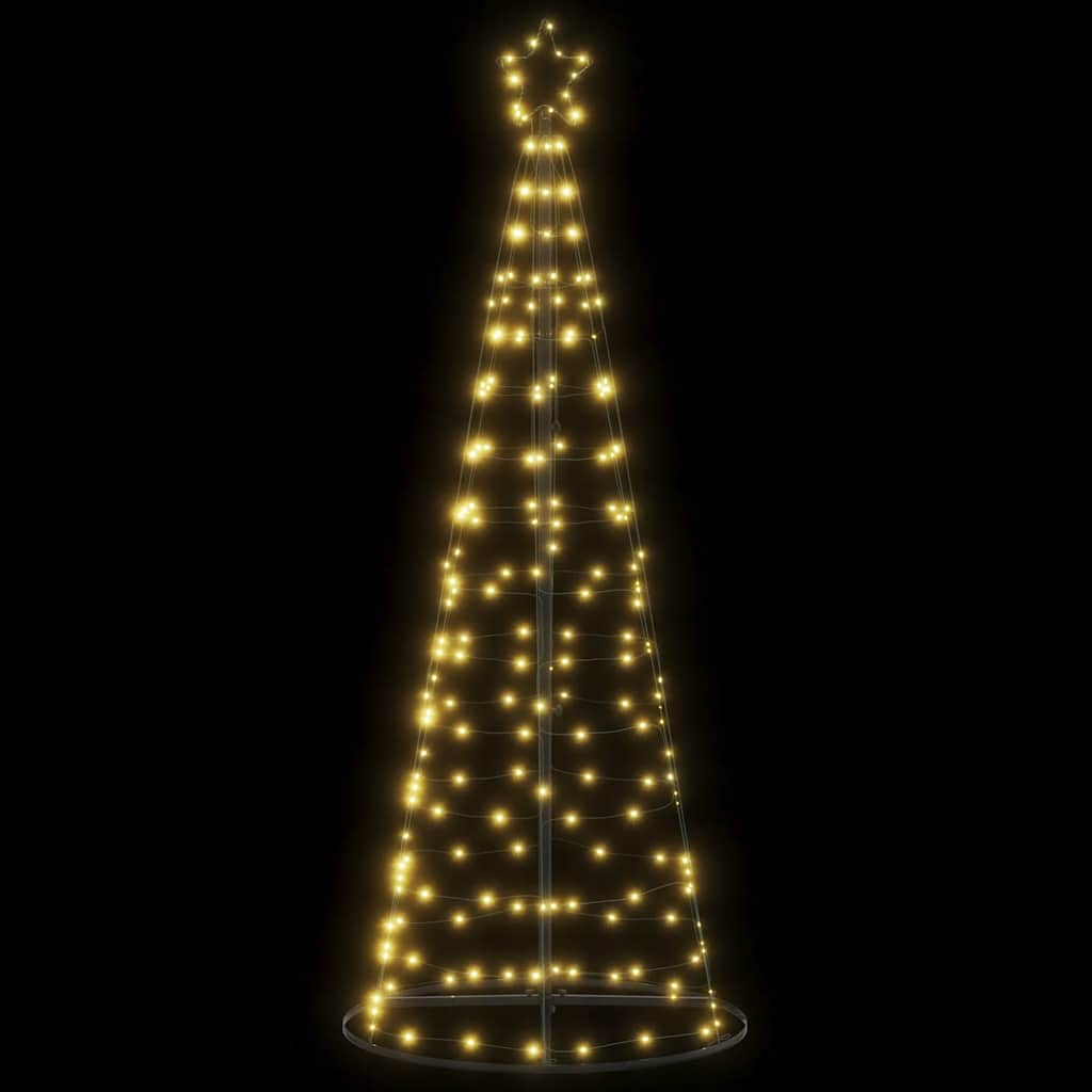 vidaXL Árbol de Navidad cono de luz 200 LEDs blanco cálido 182 cm