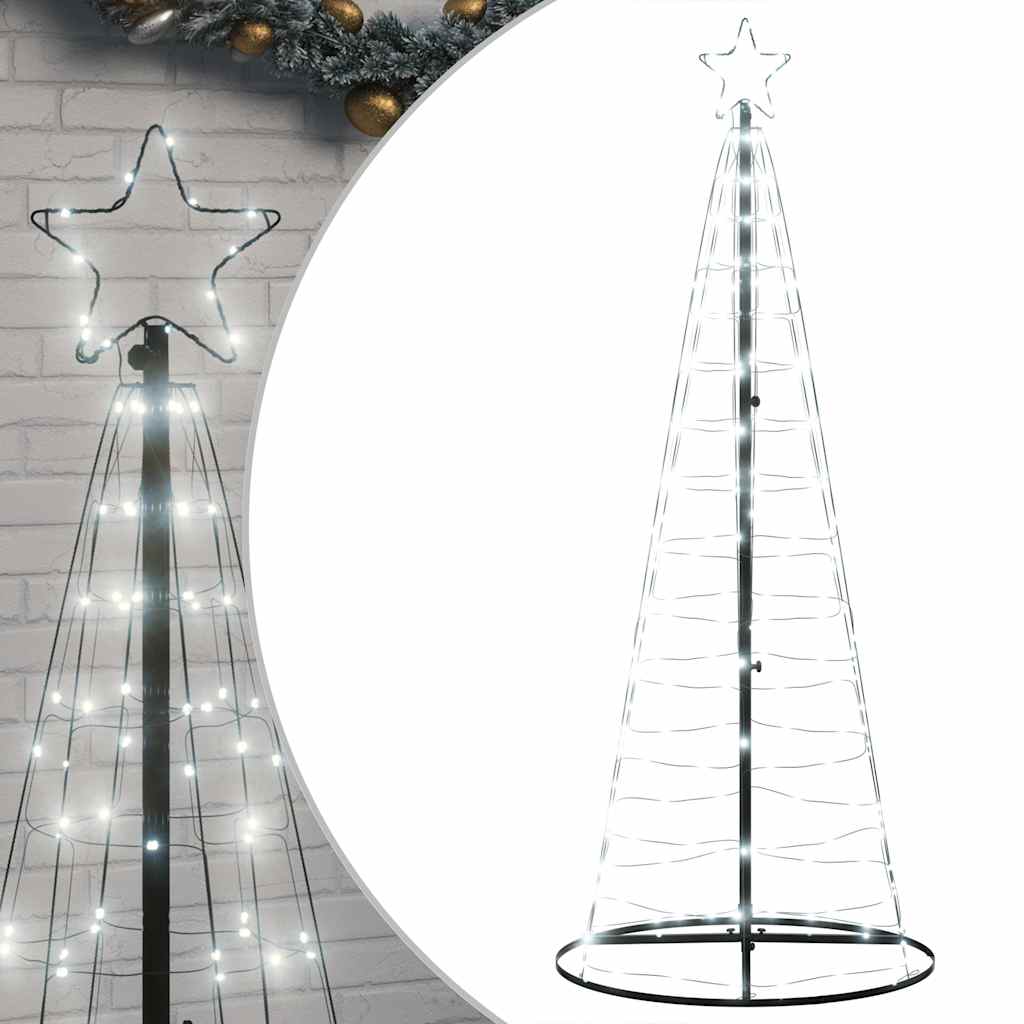 vidaXL Árbol de Navidad cono de luz 200 LEDs blanco frío 182 cm