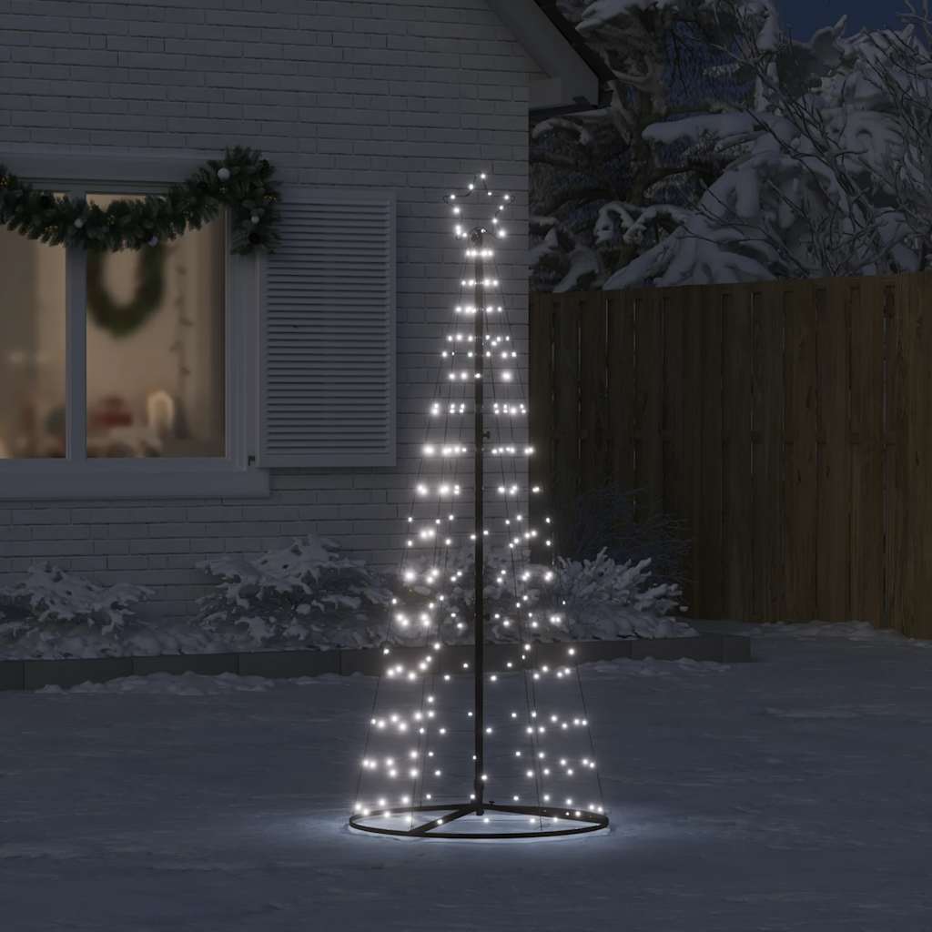 vidaXL Árbol de Navidad cono de luz 200 LEDs blanco frío 182 cm