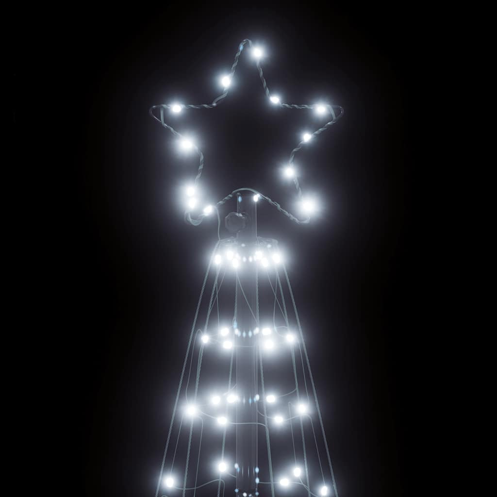 vidaXL Árbol de Navidad cono de luz 200 LEDs blanco frío 182 cm