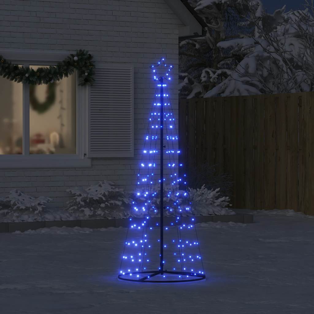 vidaXL Árbol de Navidad cono de luz 200 LEDs azul 182 cm