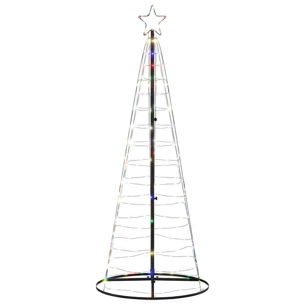 vidaXL Árbol de Navidad cono de luz 200 LEDs de colores 182 cm