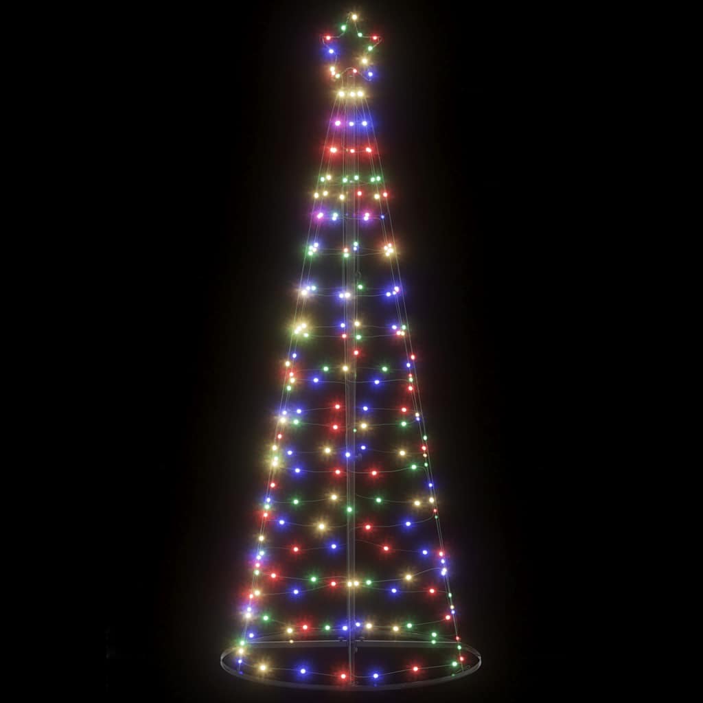 vidaXL Árbol de Navidad cono de luz 200 LEDs de colores 182 cm