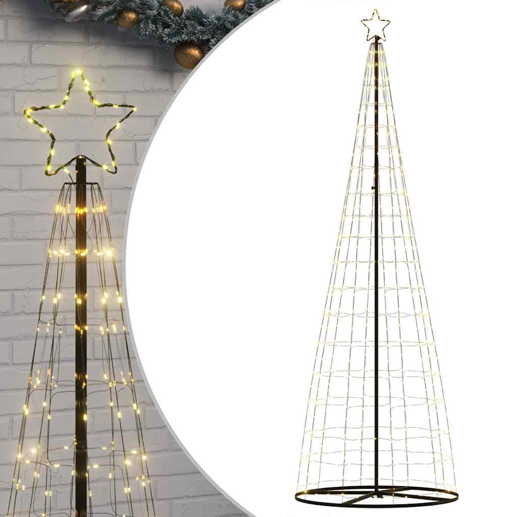 vidaXL Árbol de Navidad cono de luz 550 LEDs blanco cálido 304 cm