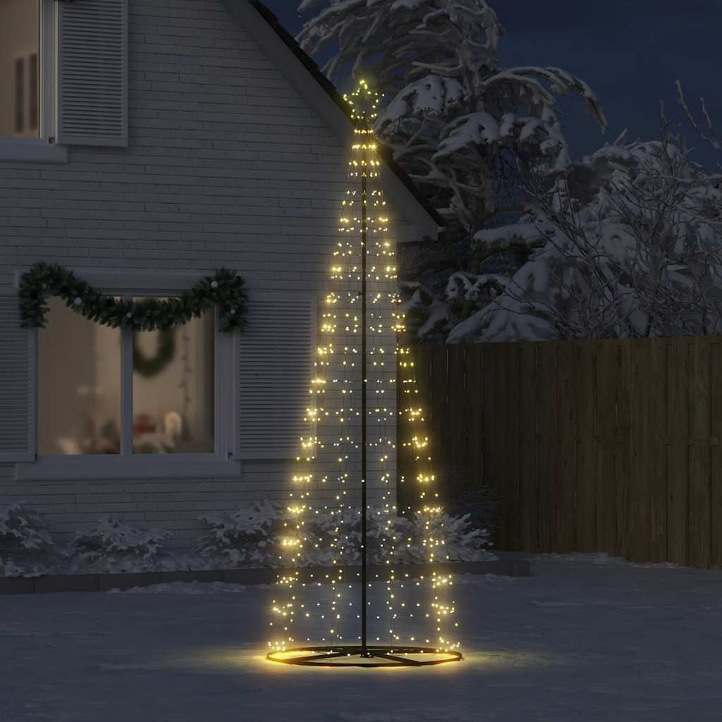 vidaXL Árbol de Navidad cono de luz 550 LEDs blanco cálido 304 cm