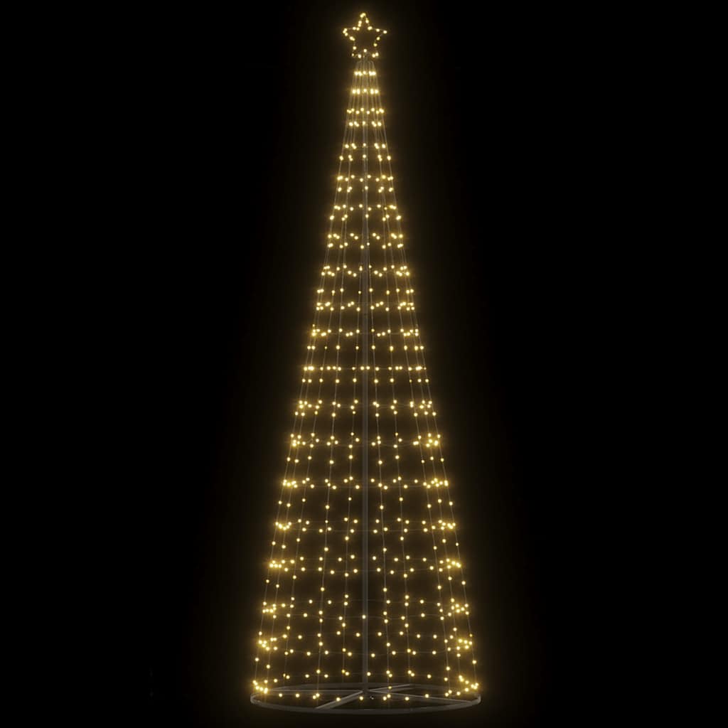 vidaXL Árbol de Navidad cono de luz 550 LEDs blanco cálido 304 cm