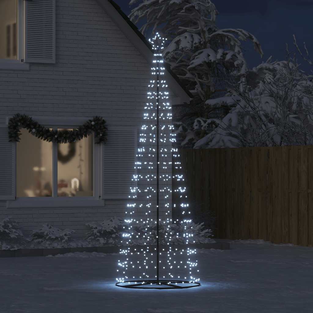 vidaXL Árbol de Navidad cono de luz 550 LEDs blanco frío 304 cm