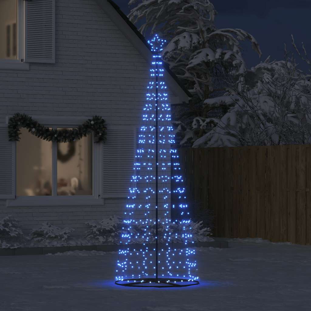 vidaXL Árbol de Navidad cono de luz 550 LEDs azul 304 cm