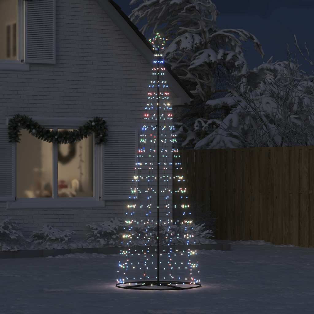 vidaXL Árbol de Navidad cono de luz 550 LEDs de colores 304 cm