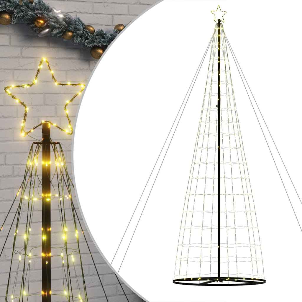 vidaXL Árbol de Navidad cono de luz 1534 LEDs blanco cálido 503 cm