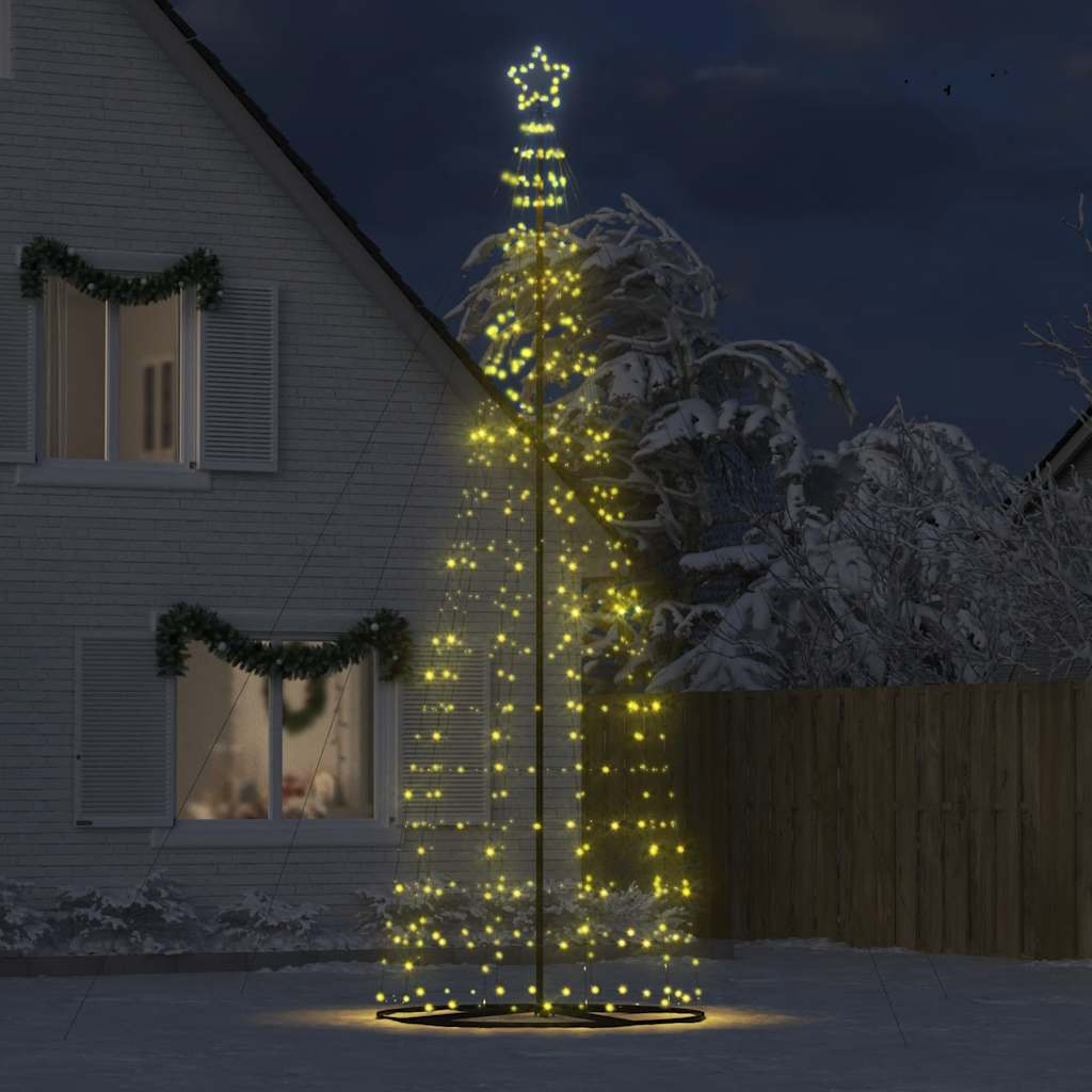 vidaXL Árbol de Navidad cono de luz 1534 LEDs blanco cálido 503 cm