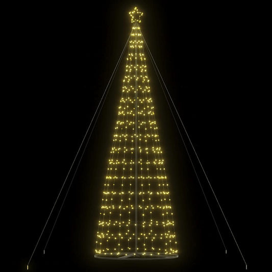 vidaXL Árbol de Navidad cono de luz 1534 LEDs blanco cálido 503 cm