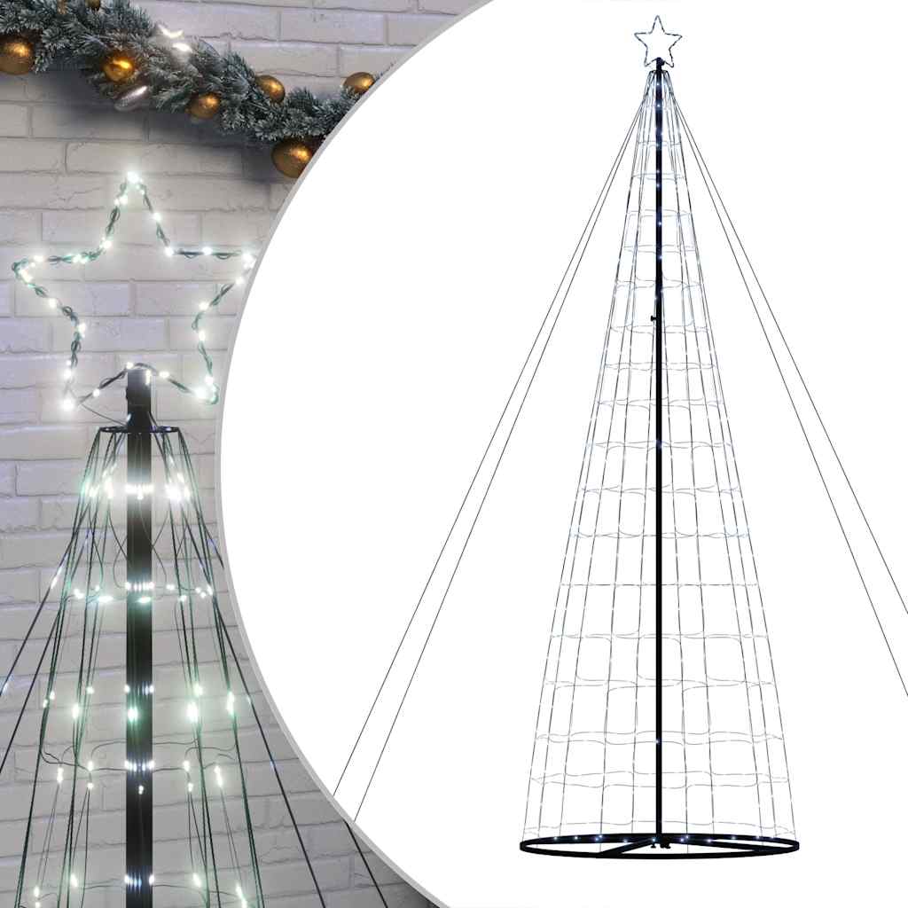 vidaXL Árbol de Navidad cono de luz 1534 LEDs blanco frío 503 cm