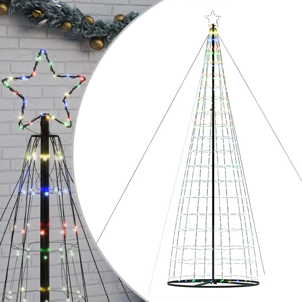 vidaXL Árbol de Navidad cono de luz 1534 LEDs de colores 503 cm