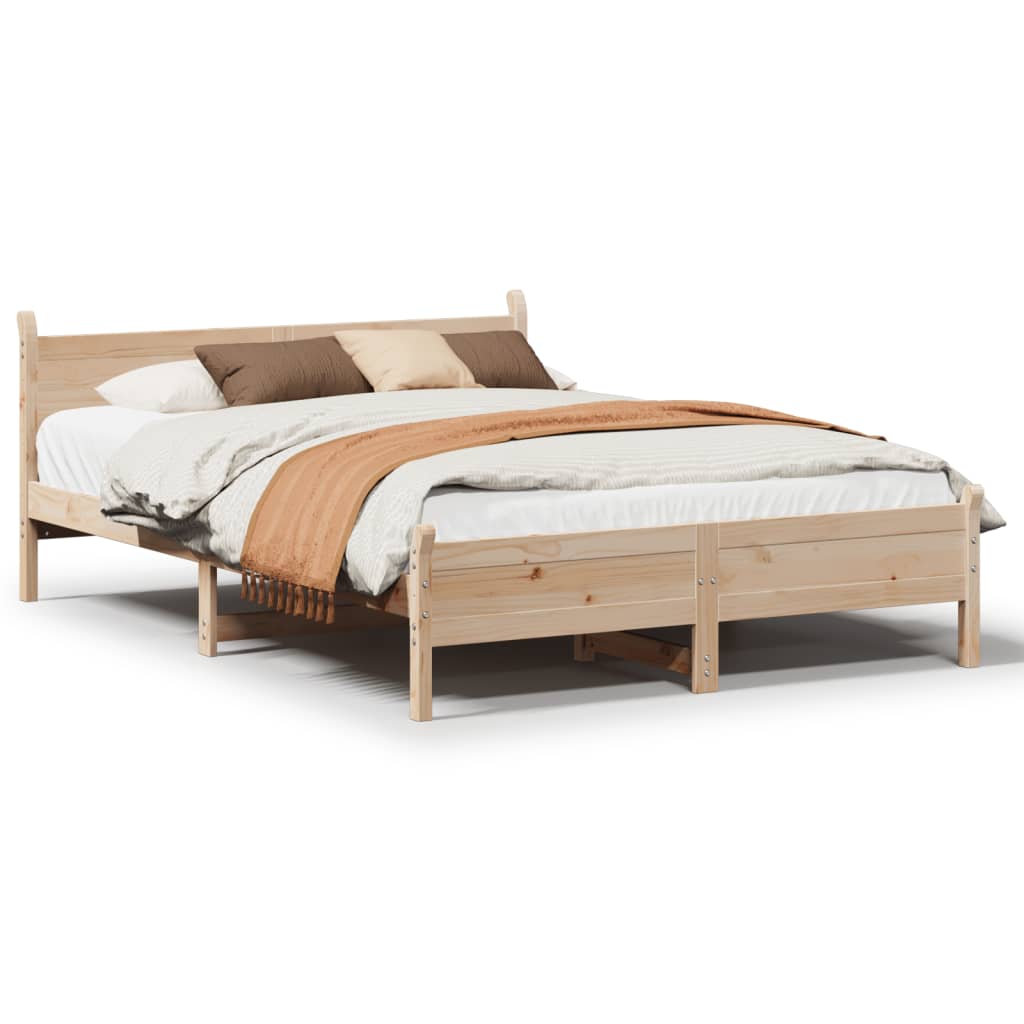 vidaXL Estructura de cama sin colchón madera de pino blanco 150x200 cm