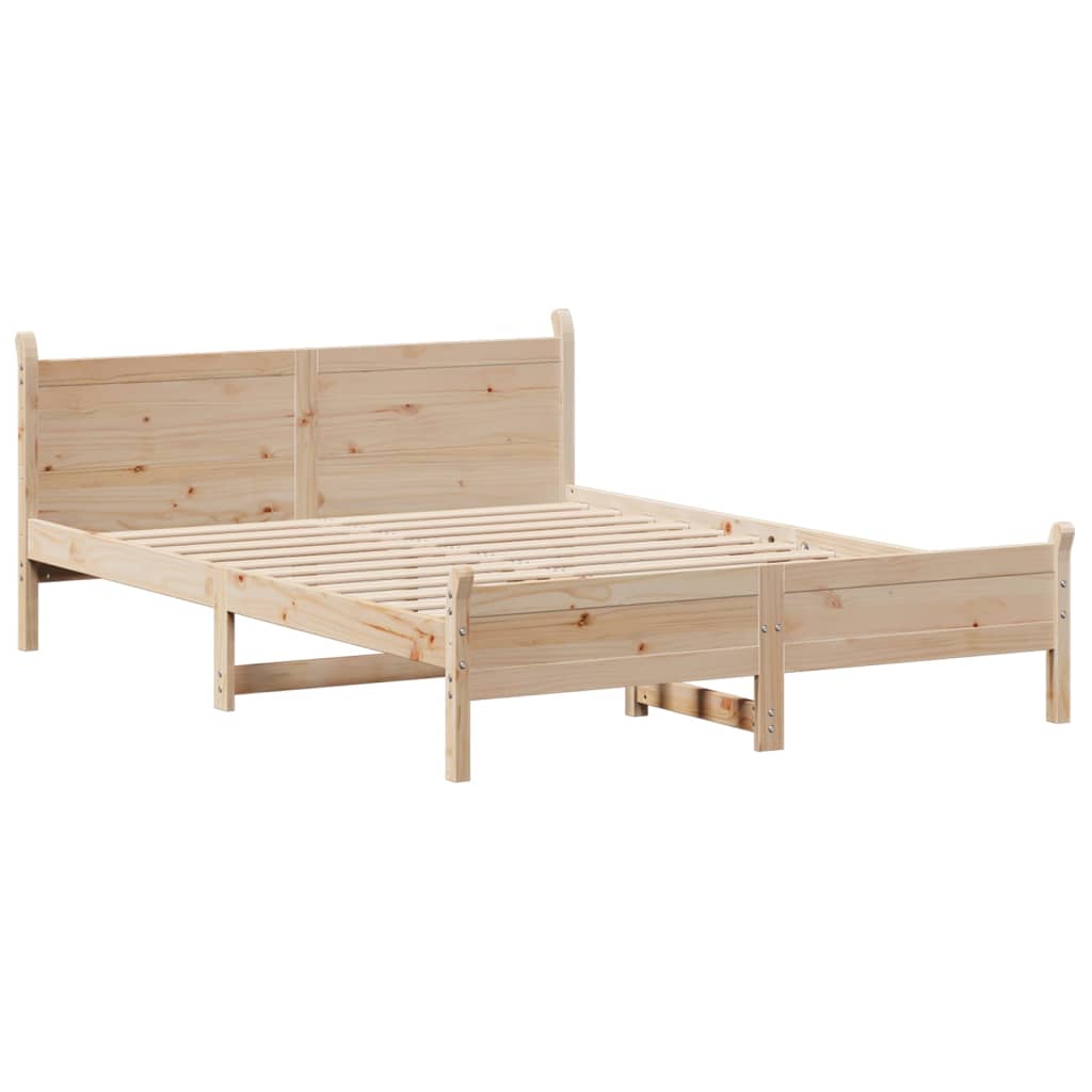 vidaXL Estructura de cama sin colchón madera de pino blanco 150x200 cm