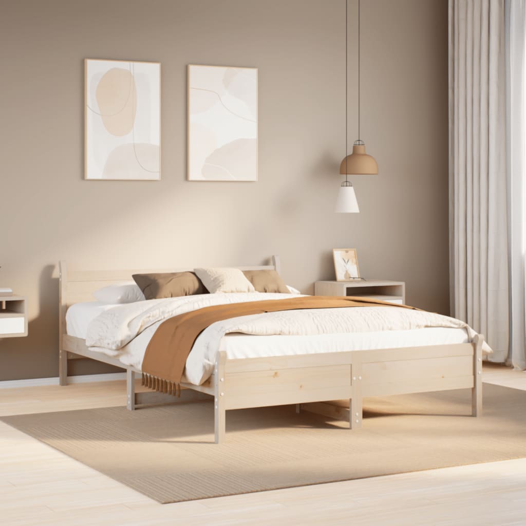 vidaXL Estructura de cama sin colchón madera de pino blanco 150x200 cm