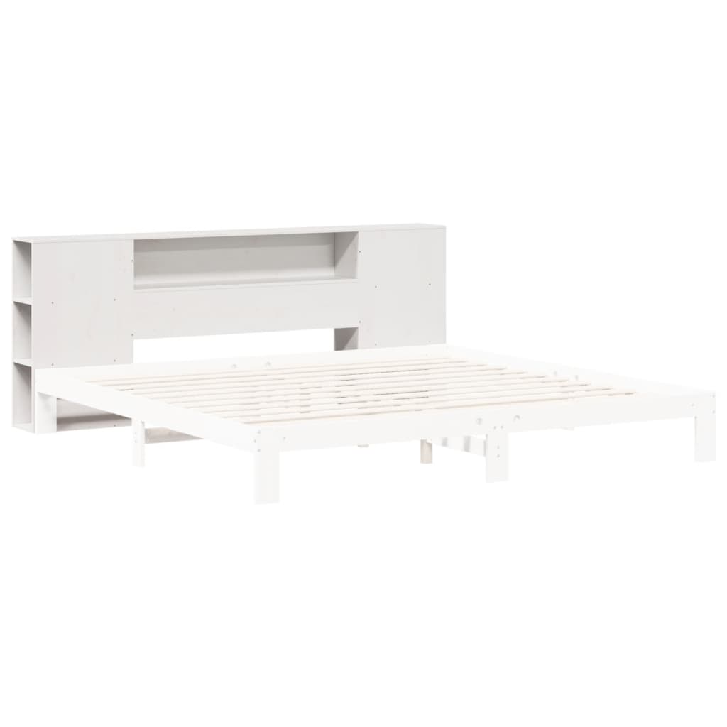 vidaXL Cabecero de cama almacenaje madera maciza pino blanco 200 cm