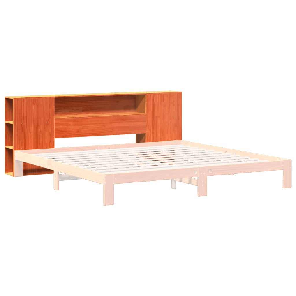 vidaXL Cabecero de cama almacenaje madera maciza pino marrón 200 cm