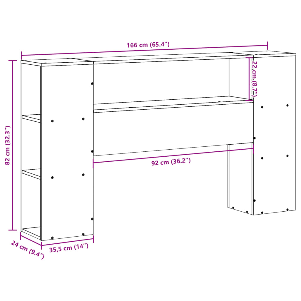 vidaXL Cabecero de cama con almacenaje madera maciza de pino 160 cm