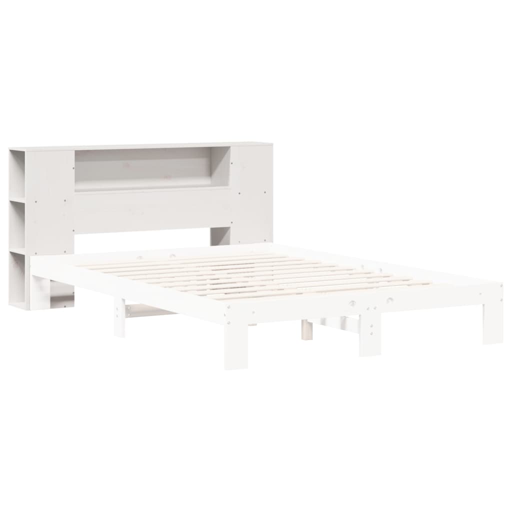 vidaXL Cabecero de cama almacenaje madera maciza pino blanco 160 cm