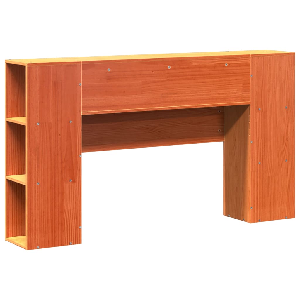 vidaXL Cabecero de cama almacenaje madera maciza pino marrón 160 cm