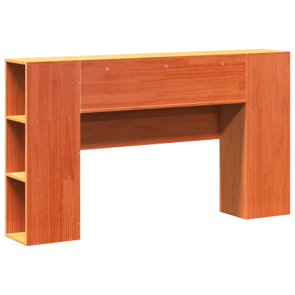 vidaXL Cabecero de cama almacenaje madera maciza pino marrón 140 cm