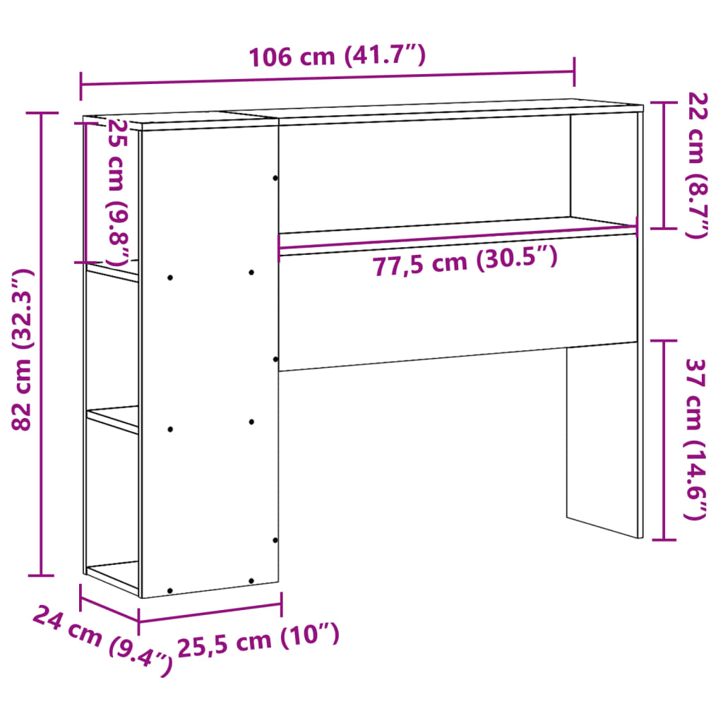 vidaXL Cabecero de cama con almacenaje madera maciza de pino 100 cm