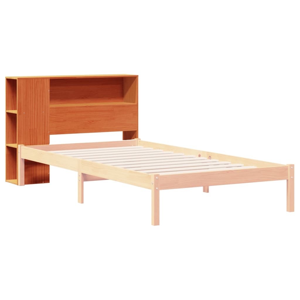 vidaXL Cabecero de cama almacenaje madera maciza pino marrón 100 cm