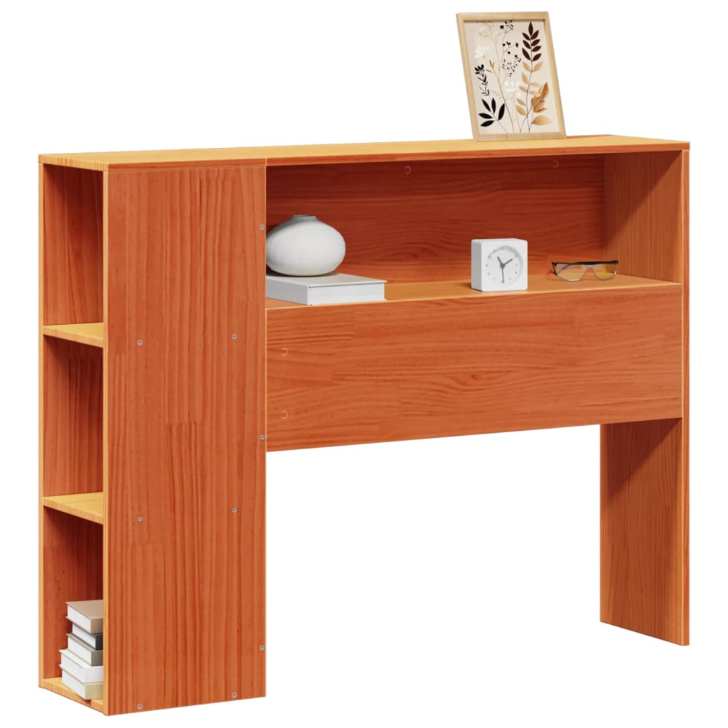 vidaXL Cabecero de cama almacenaje madera maciza pino marrón 90 cm