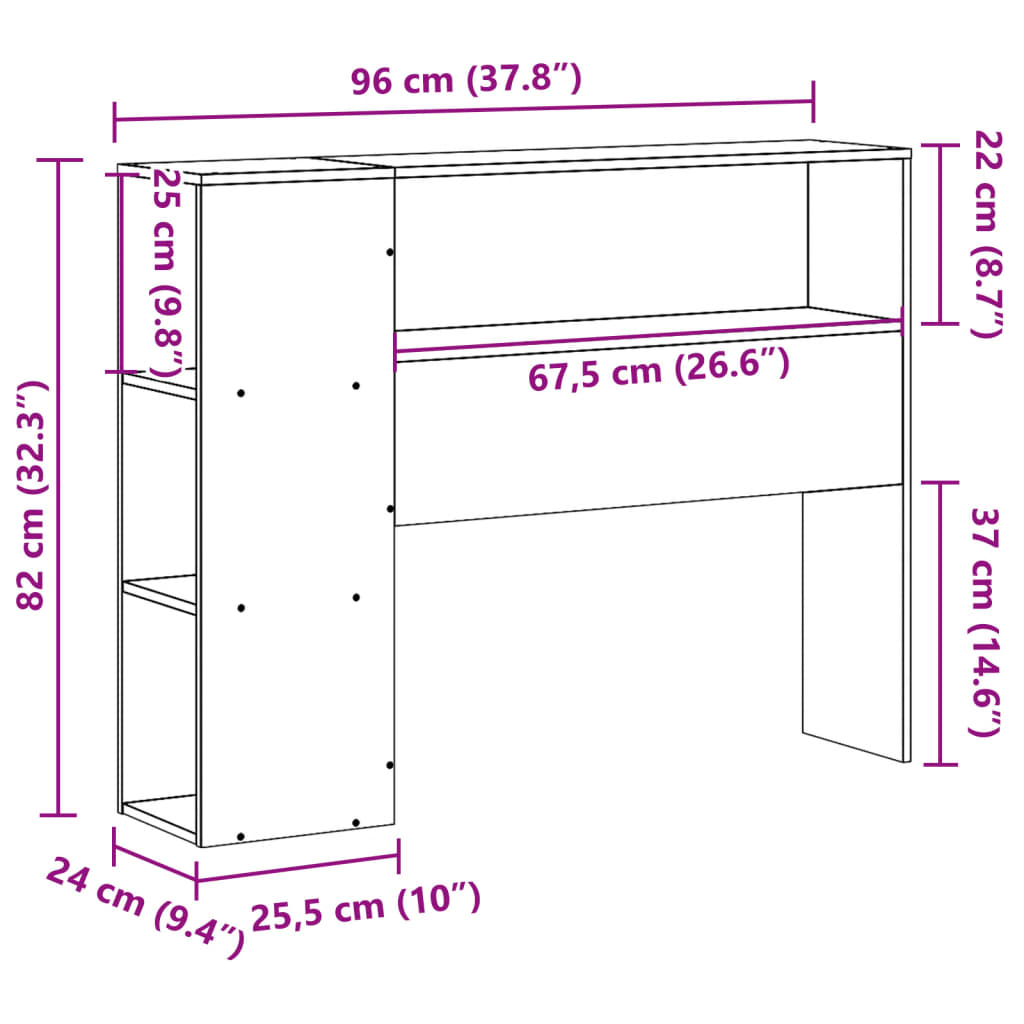 vidaXL Cabecero de cama almacenaje madera maciza pino marrón 90 cm