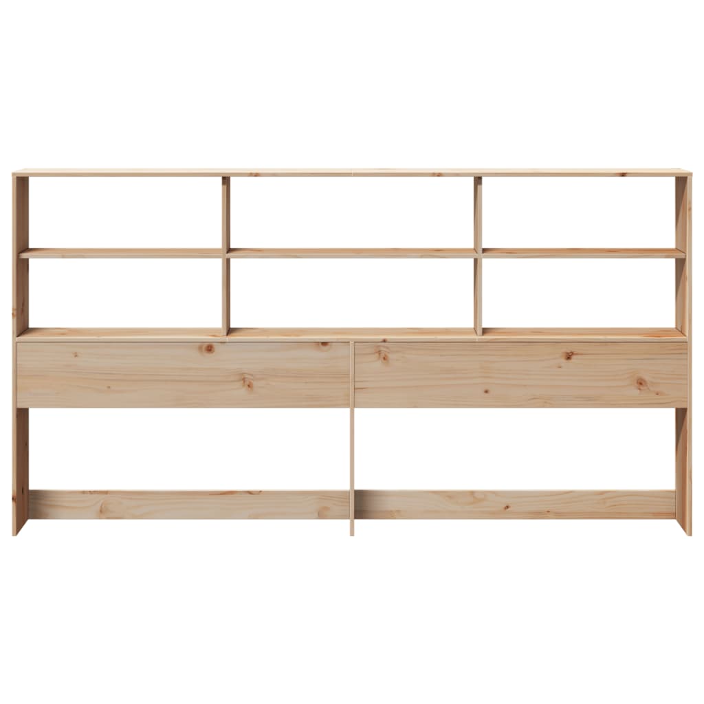 vidaXL Cabecero de cama con almacenaje madera maciza de pino 200 cm