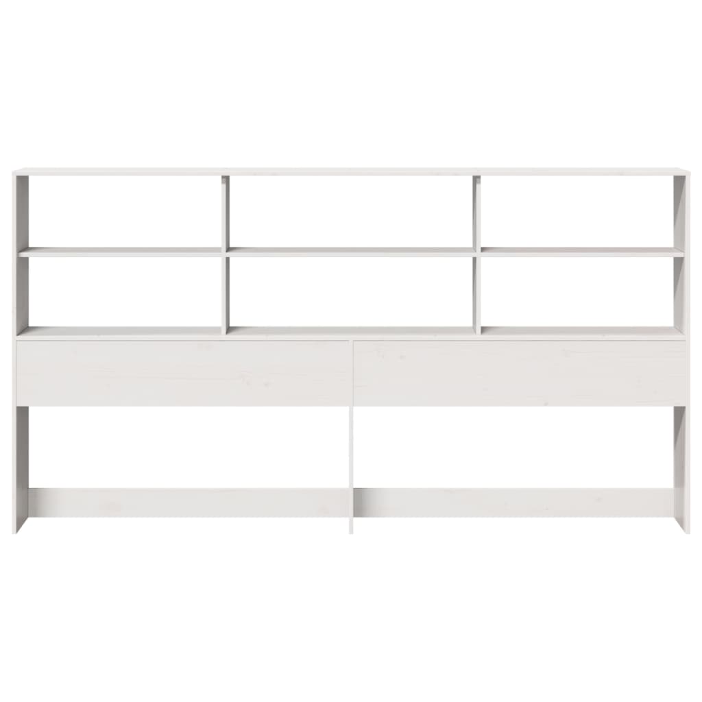 vidaXL Cabecero de cama almacenaje madera maciza pino blanco 200 cm