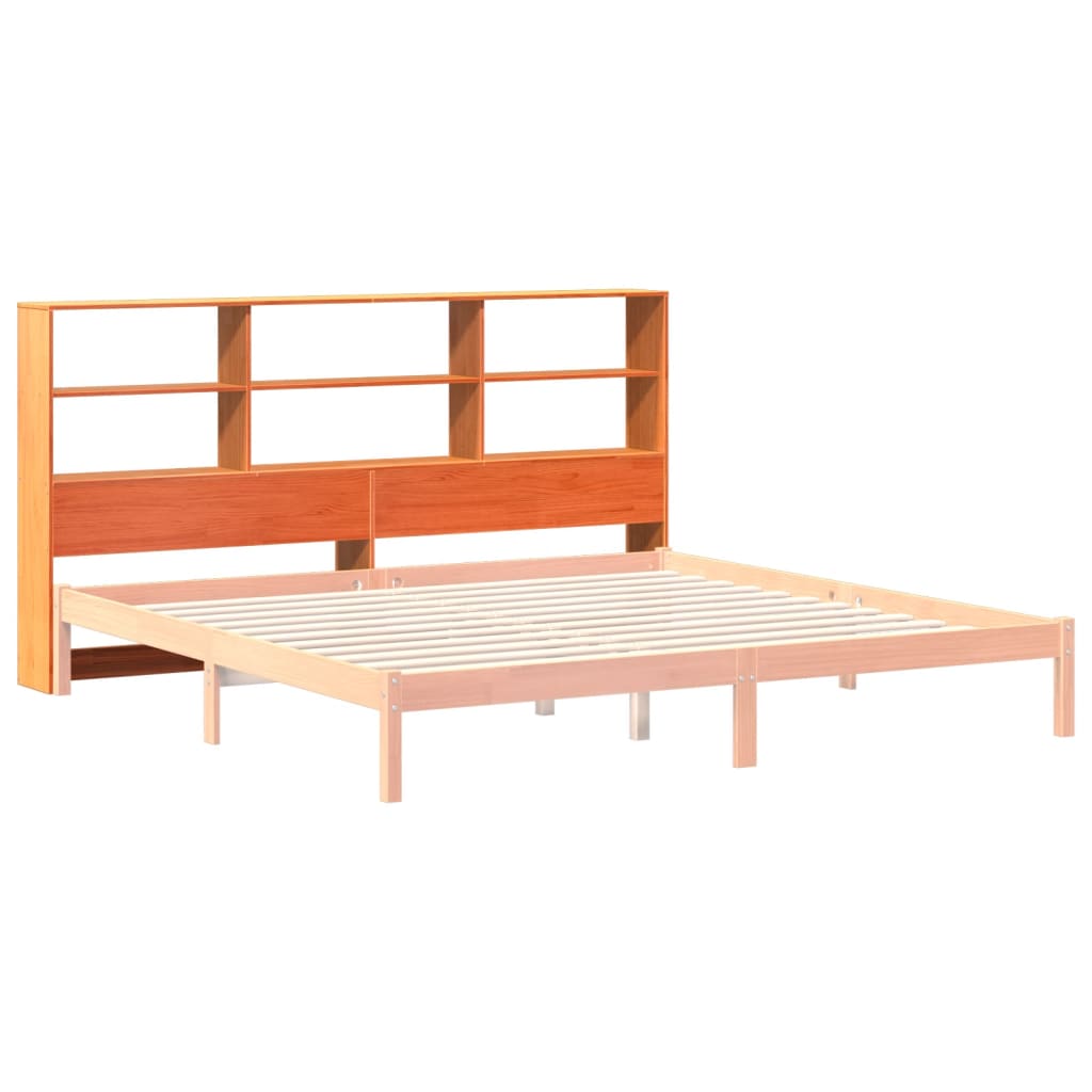 vidaXL Cabecero de cama almacenaje madera maciza pino marrón 200 cm