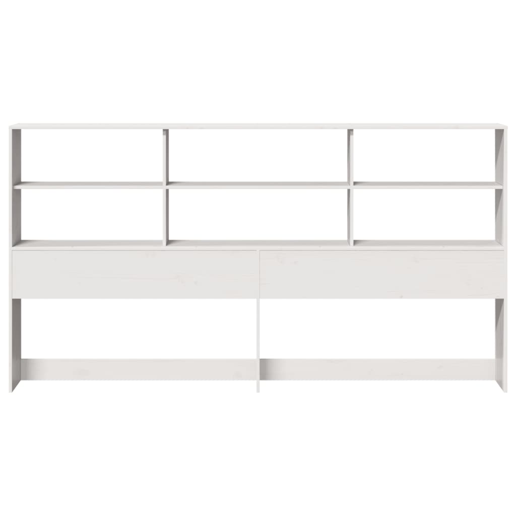 vidaXL Cabecero de cama almacenaje madera maciza pino blanco 180 cm