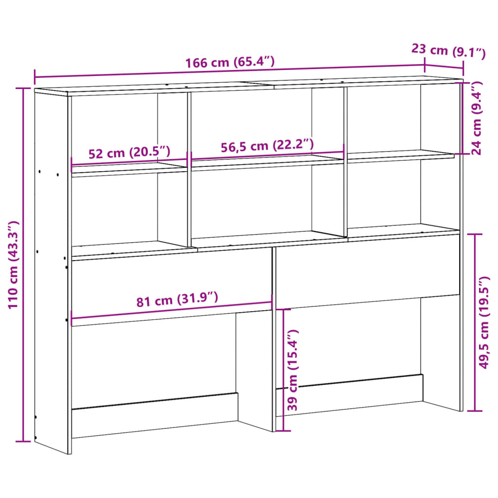 vidaXL Cabecero de cama con almacenaje madera maciza de pino 160 cm