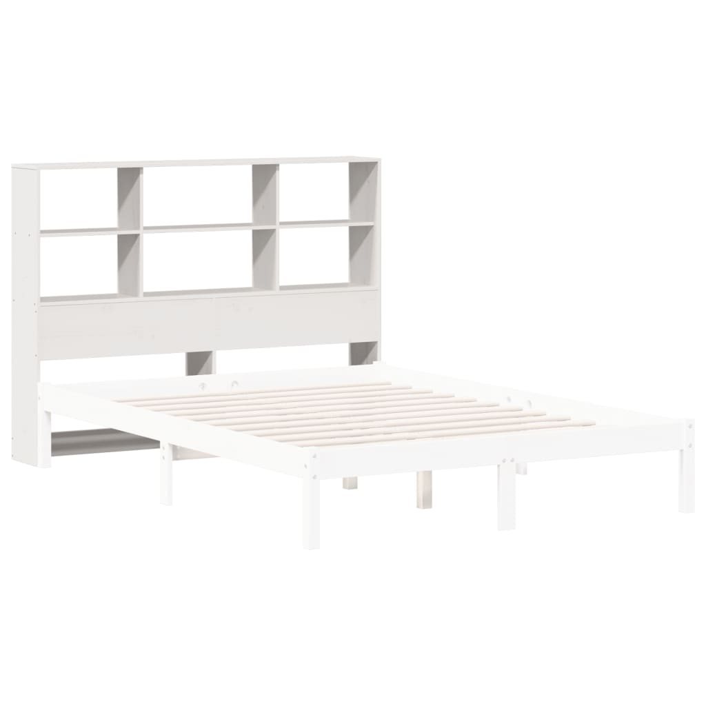 vidaXL Cabecero de cama almacenaje madera maciza pino blanco 160 cm