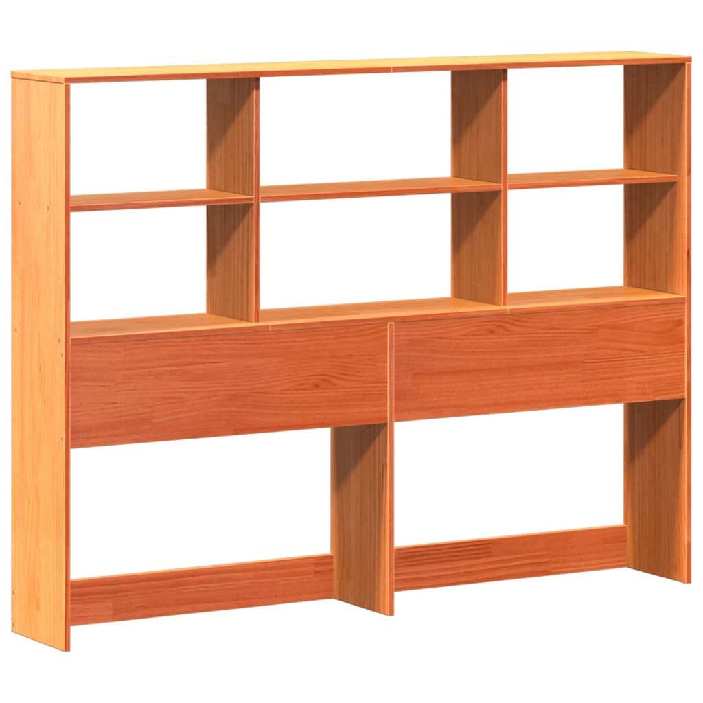 vidaXL Cabecero de cama almacenaje madera maciza pino marrón 160 cm