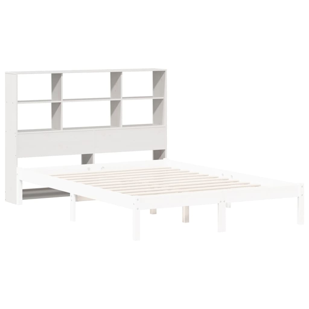 vidaXL Cabecero de cama almacenaje madera maciza pino blanco 150 cm