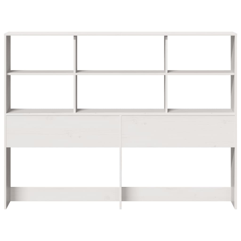 vidaXL Cabecero de cama almacenaje madera maciza pino blanco 120 cm