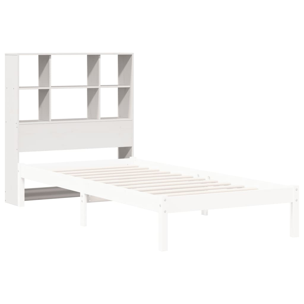 vidaXL Cabecero de cama almacenaje madera maciza pino blanco 100 cm