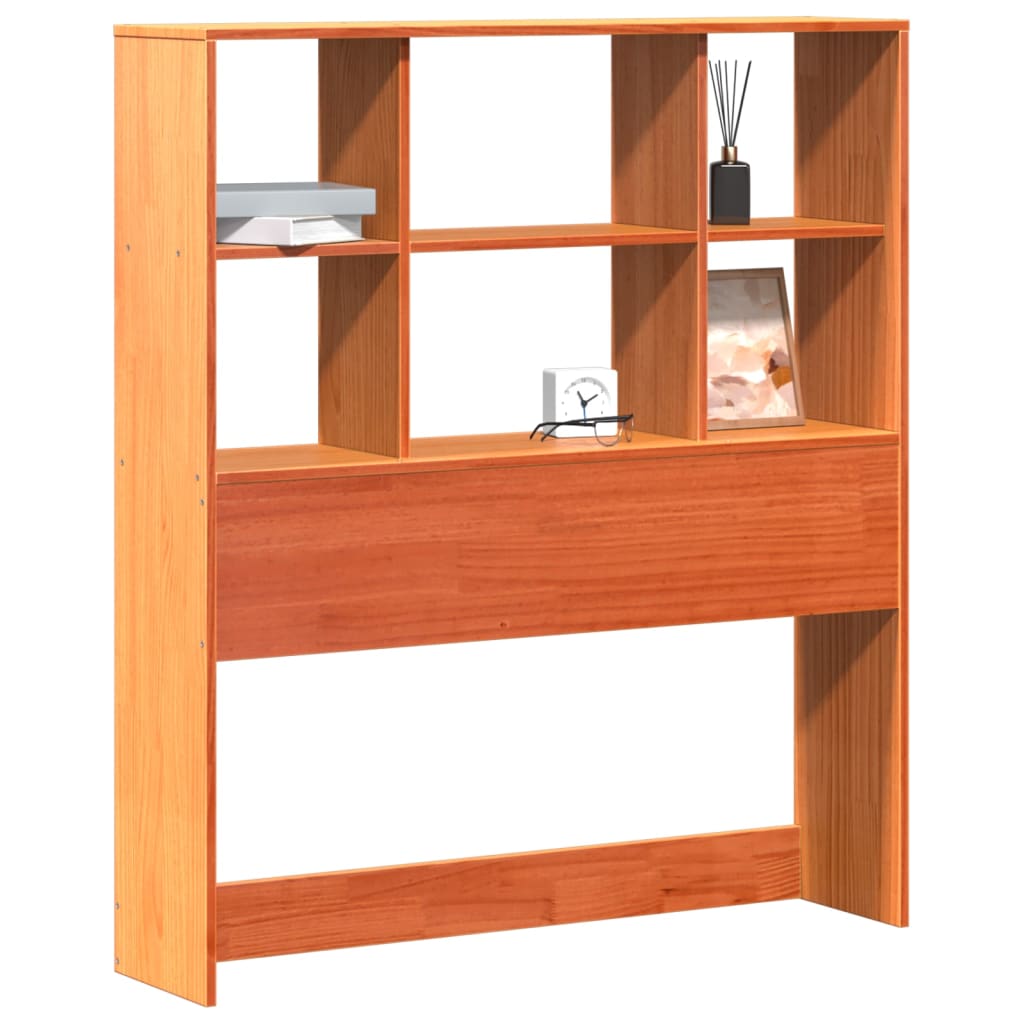 vidaXL Cabecero de cama almacenaje madera maciza pino marrón 100 cm