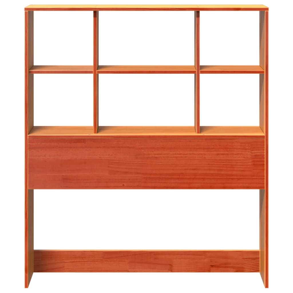 vidaXL Cabecero de cama almacenaje madera maciza pino marrón 100 cm