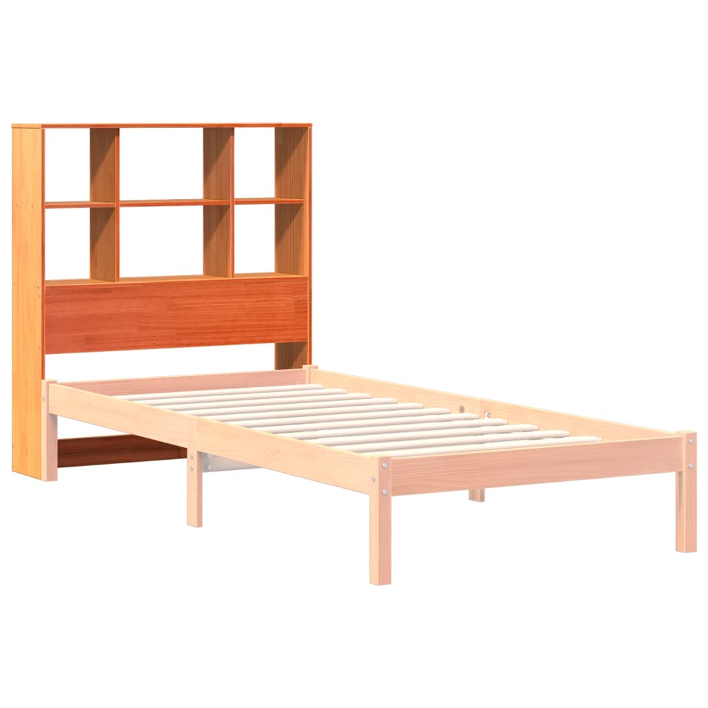 vidaXL Cabecero de cama almacenaje madera maciza pino marrón 100 cm