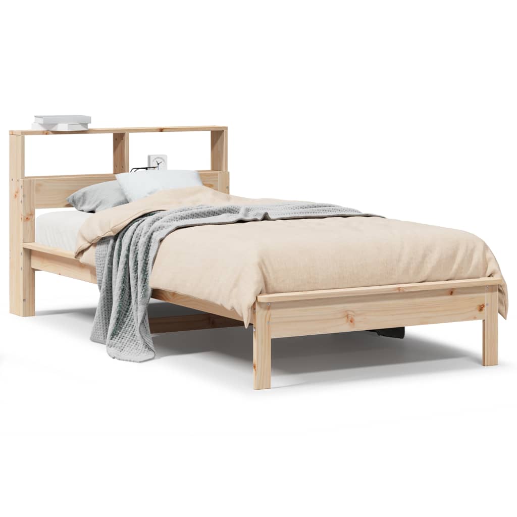 vidaXL Cama con estantería sin colchón madera maciza de pino 100x200cm