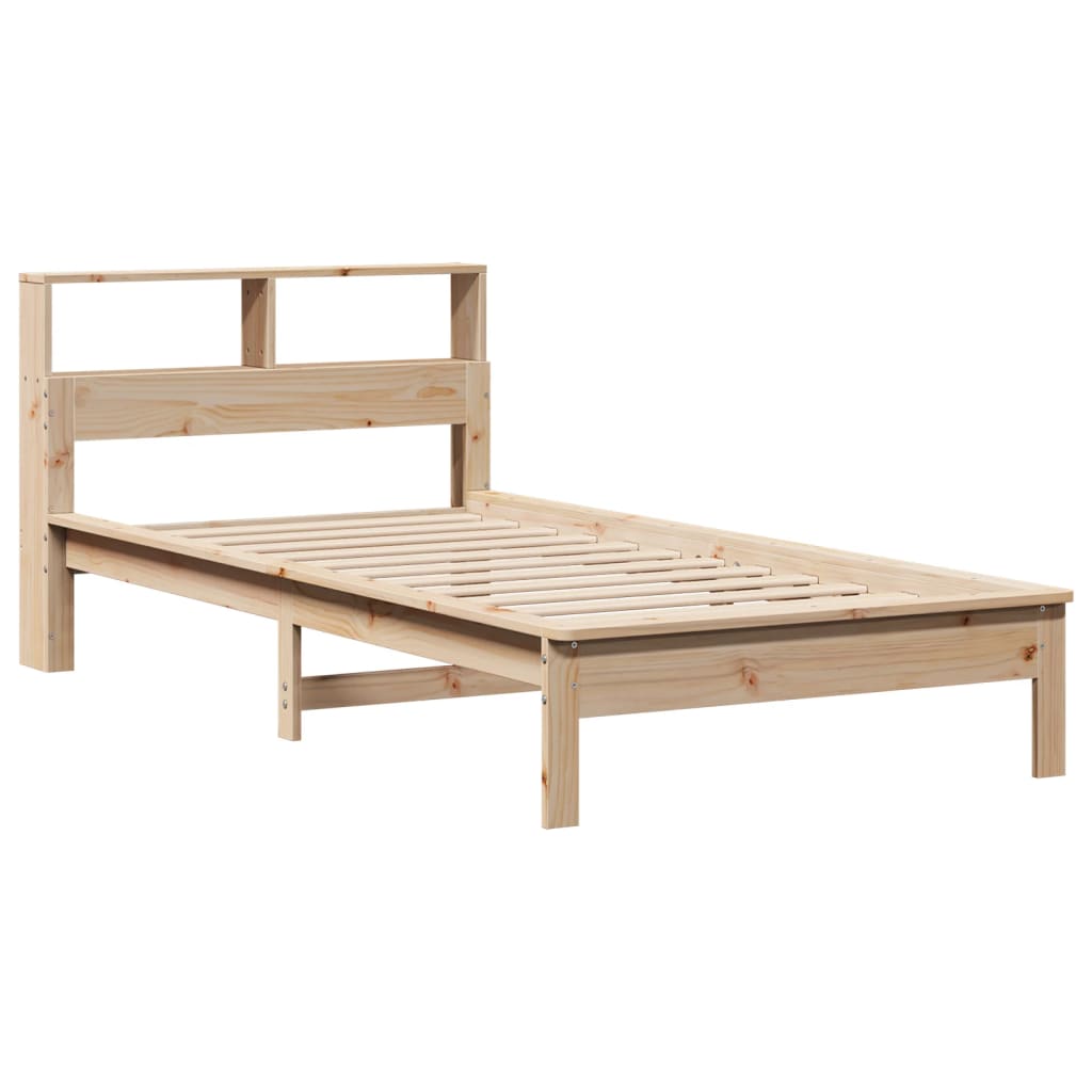 vidaXL Cama con estantería sin colchón madera maciza de pino 100x200cm