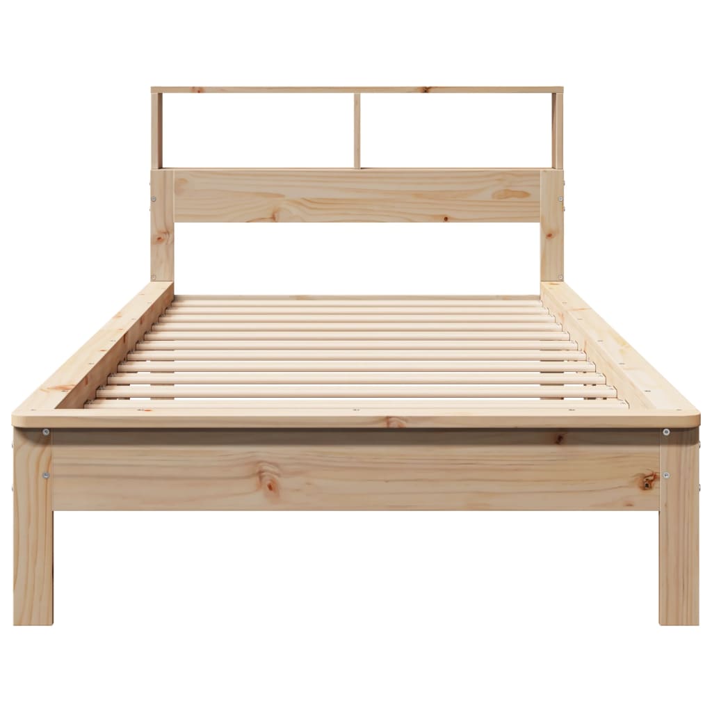 vidaXL Cama con estantería sin colchón madera maciza de pino 100x200cm