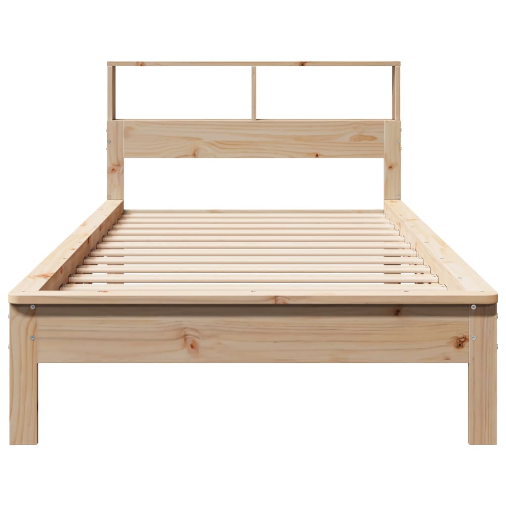 vidaXL Cama con estantería sin colchón madera maciza de pino 90x200 cm