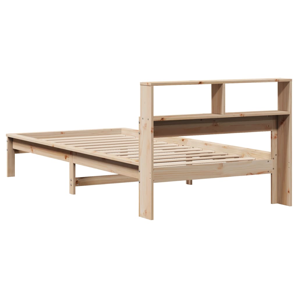 vidaXL Cama con estantería sin colchón madera maciza de pino 90x200 cm